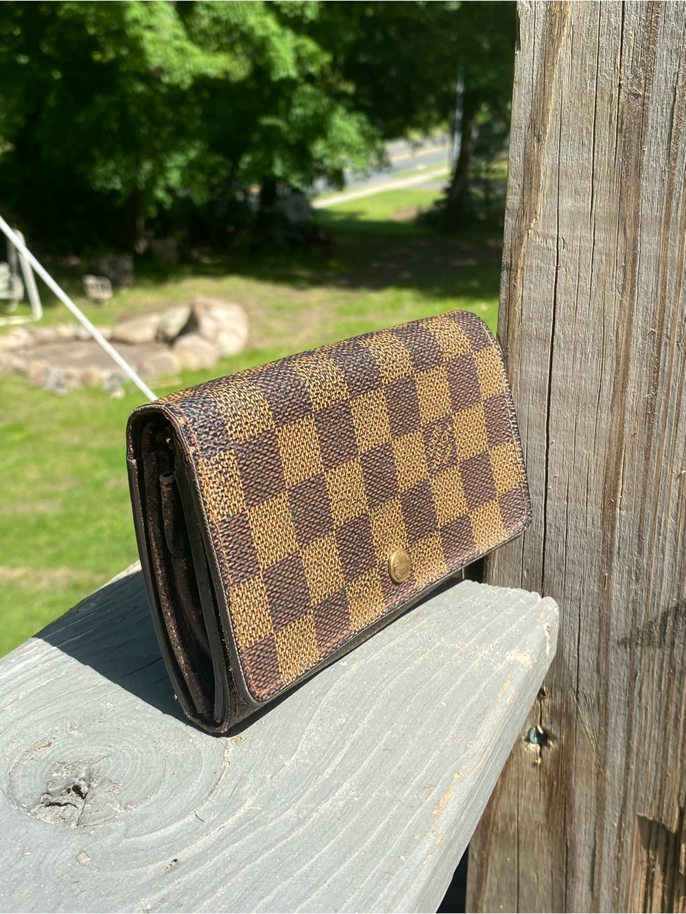 Louis Vuitton Brown Checkered Canvas Clutch Wallet - Picture 4 of 17